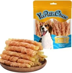 YesPettiChew Chicken Wrapped Rawhide Sticks Dog Treats, Long Lasting Puppy Chew Snacks, Teeth Cleaning Dog Rawhide Chews For All Dogs, 4.7' 11 Oz -Zoomie Shop 51y8takbNhL. AC
