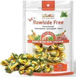 LuvChew Rawhide Free Triple Dental Floss Dog Treats 15 Pcs/Bag -Zoomie Shop 51yFH9X9egL. AC