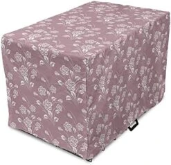 Ambesonne Dessert Dog Crate Cover, Cherry Ice Cream Patterns Summer Foods Frozen Fruits Delicious Art, Easy To Use Pet Kennel Cover For Small Dogs Puppies Kittens, 22 Inch, Lavender Pale Fuchsia -Zoomie Shop 51yPetojKL. AC