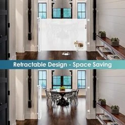 Retractable Baby Gate With Cat Door 55" Wide Baby Gate Indoor Retractable Dog Gate Outdoor Retractable Gate Pet Gates With Walk Through Door Gate Cat Gate For Doorway Baby Gate For Stairs, White 8 Retractable Baby Gate With Cat Door 55" Wide Baby Gate Indoor Retractable Dog Gate Outdoor Retractable Gate Pet Gates With Walk Through Door Gate Cat Gate For Doorway Baby Gate For Stairs, White -Zoomie Shop 51yQ1cbIuML