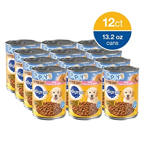 PEDIGREE CHOPPED GROUND DINNER Puppy Canned Soft Wet Dog Food With Chicken & Beef, 13.2 Oz. Cans (Pack Of 12) 2 PEDIGREE CHOPPED GROUND DINNER Puppy Canned Soft Wet Dog Food With Chicken & Beef, 13.2 Oz. Cans (Pack Of 12) - Image 2