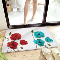 Cute Dog Love Heart Area Rug Non Slip Absorbent Non Shedding Easy Clean Washable Thick Plush Door Mat For Bathroom Entryway Living Dining Room Kitchen 20"x31.5" - Pet Paws With Word Welcome -Zoomie Shop 51yvhSoapMS. AC