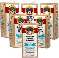 Brutus Bone Broth For Dogs 64 Oz | All Natural | Made In USA | Glucosamine & Chondroitin For Healthy Joints | Human Grade Ingredients | Hydrating Dog Food Topper & Gravy (Beef, 2-Pack) -Zoomie Shop 51zIR8pjX1L. AC