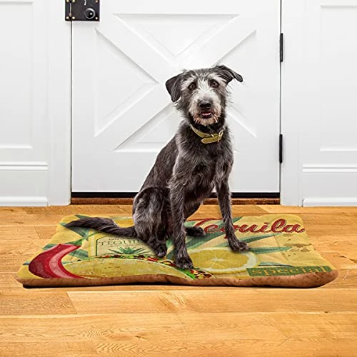 Poeticcity Yellow Mexican Food Tortilla, Hamburger, Burrito, Tequila Dog Cat Bed Mat Soft Crate Pad Mattress Cushion For Small Medium Pets, Anti Slip Sleeping Kennel Mat Washable & Dry 36x24 Inch 4 Poeticcity Yellow Mexican Food Tortilla, Hamburger, Burrito, Tequila Dog Cat Bed Mat Soft Crate Pad Mattress Cushion For Small Medium Pets, Anti Slip Sleeping Kennel Mat Washable & Dry 36x24 Inch - Image 4