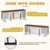 MOOLIVE Large Double Dog Crate Furniture, 86.6" Wooden Dog Crate Kennel Furniture With 4 Dog Bowls And Divider, XXL Heavy Duty Dog Crates Cage Furniture For Large Dog Or 2 Medium Dogs Indoor, White