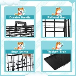 BLKMTY Foldable Dog Crate Wire Metal Dog Cage Large 30" Dog Kennel W/Divider Panel Double-Door Animal Segregation Cage Pet Crate W/Tray Dog Crates Indoor Outdoor Travel Camping Pet Playpen -Zoomie Shop 51zpM0Hk4iL