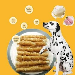YesPettiChew Chicken Wrapped Rawhide Sticks Dog Treats, Long Lasting Puppy Chew Snacks, Teeth Cleaning Dog Rawhide Chews For All Dogs, 4.7' 11 Oz -Zoomie Shop 51ztwOIx7ML