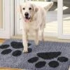 Indoor Door Mat 23.5" X 35.5", Dog Door Mat For Muddy Wet Paws And Shoes, Non-Slip, Absorbent, Dirt Resist Mat, Machine Washable Entrance Rug Low-Profile Inside Entry Doormats For Entryway, Grey