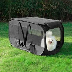 Love's Cabin 36in Portable Upgrade Large Dog Bed - Pop Up Dog Kennel, Indoor Outdoor Crate For Pets, Portable Car Seat Kennel, Cat Bed Collection, Black -Zoomie Shop 613tpaEFmyL