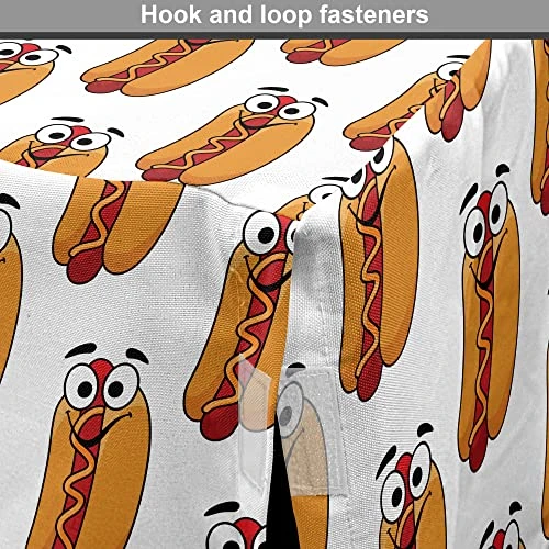 Ambesonne Hot Dog Dog Crate Cover, Cheerful Characterized Food With Eyes And Smiling Frankfurter, Easy To Use Pet Kennel Cover For Small Dogs Puppies Kittens, 18 Inch, Apricot Vermilion 4 Ambesonne Hot Dog Dog Crate Cover, Cheerful Characterized Food With Eyes And Smiling Frankfurter, Easy To Use Pet Kennel Cover For Small Dogs Puppies Kittens, 18 Inch, Apricot Vermilion - Image 4