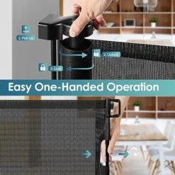 Retractable Baby Gates Retractable Dog Gate With Cat Door Walk Through 55" Wide Baby Gates For Dogs Indoor Baby Gate With Door Outdoor Pet Gate For Cats Cat Gate For Doorway Dog Gate For Stairs, Black 9 Retractable Baby Gates Retractable Dog Gate With Cat Door Walk Through 55" Wide Baby Gates For Dogs Indoor Baby Gate With Door Outdoor Pet Gate For Cats Cat Gate For Doorway Dog Gate For Stairs, Black -Zoomie Shop 616E80ssPgL