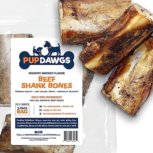 PUPDAWGS Single Ingredient Dog Bones - Made In USA - Beef Shank Bones - Natural Dog Bones For Aggressive Chewers - From USDA Inspected Beef - Hickory Smoked - Individually Wrapped (3 Piece Pack) 5 PUPDAWGS Single Ingredient Dog Bones - Made In USA - Beef Shank Bones - Natural Dog Bones For Aggressive Chewers - From USDA Inspected Beef - Hickory Smoked - Individually Wrapped (3 Piece Pack) - Image 5