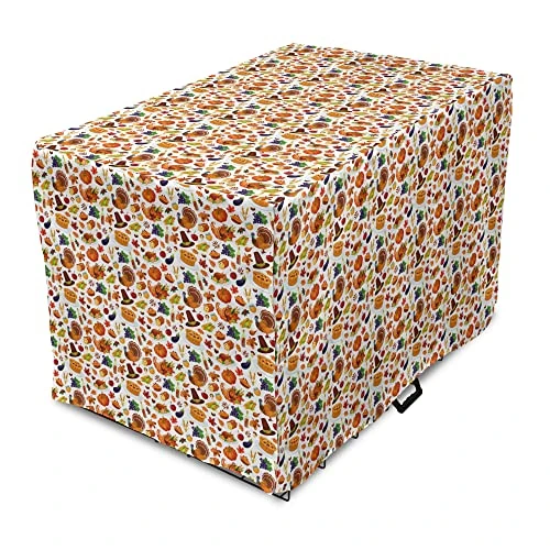 Lunarable Thanksgiving Dog Crate Cover, Food Abundance Autumn Harvest Traditional Celebration Dinner Pattern, Easy To Use Pet Kennel Cover For Small Dogs Puppies Kittens, 30 Inch, Multicolor 1 Lunarable Thanksgiving Dog Crate Cover, Food Abundance Autumn Harvest Traditional Celebration Dinner Pattern, Easy To Use Pet Kennel Cover For Small Dogs Puppies Kittens, 30 Inch, Multicolor