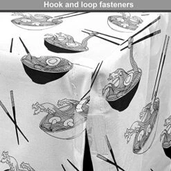 Lunarable Food Dog Crate Cover, Monochrome Traditional Cuisine Noodle Dish In Bowl With Chopsticks, Easy To Use Pet Kennel Cover For Small Dogs Puppies Kittens, 22 Inch, Charcoal Grey And White -Zoomie Shop 619g7vTI4OL