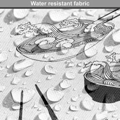 Lunarable Food Dog Crate Cover, Monochrome Traditional Cuisine Noodle Dish In Bowl With Chopsticks, Easy To Use Pet Kennel Cover For Small Dogs Puppies Kittens, 22 Inch, Charcoal Grey And White -Zoomie Shop 61DscFmGKAL