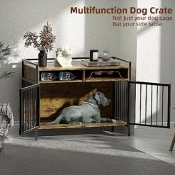 GGUL Furniture Dog Crate Large Dog, Heavy Duty Dog Cages For Medium/Small Dogs Indoor, Super Sturdy Large Dog Kennel With Storage And Anti-Chew 41 Inch -Zoomie Shop 61Ei3Ws2FAL