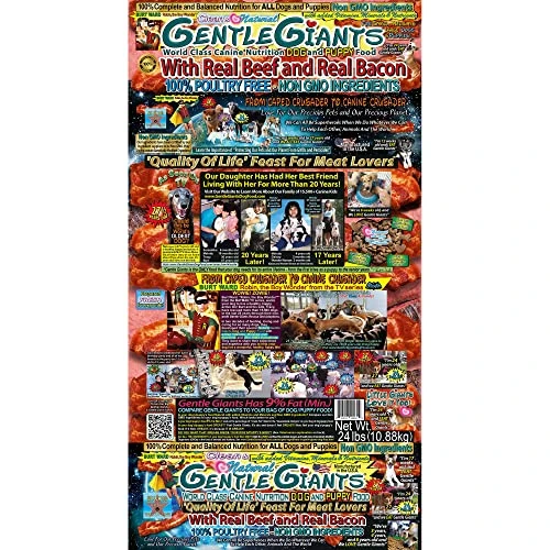 GENTLE GIANTS World Class Canine Nutrition Dog And Puppy Food W/Real Beef And Real Bacon - 24lbs 2 GENTLE GIANTS World Class Canine Nutrition Dog And Puppy Food W/Real Beef And Real Bacon - 24lbs - Image 2