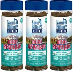 Natural Balance Limited Ingredient Diets Mini Rewards Soft And Chewy Dog Treats (Chicken, 3 Pack / 5.3-Ounces Each)