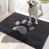 Door Mat Indoor, Dog Mats For Muddy Paws Super Absorbent, Low-Profile Entryway Rug With Non-Slip Backing, Washable Dirty Trapper Inside Entrance Doormat For Shoes, 20" X 32", Dark Gray