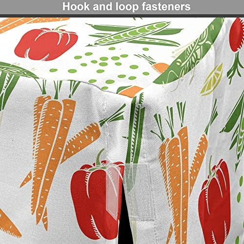Ambesonne Vegetable Dog Crate Cover, Cartoon Design Food Pattern Carrot Pepper Soybean PumpkSlice Pease, Easy To Use Pet Kennel Cover For Small Dogs Puppies Kittens, 18 Inch, Burnt Sienna Fern Green 4 Ambesonne Vegetable Dog Crate Cover, Cartoon Design Food Pattern Carrot Pepper Soybean PumpkSlice Pease, Easy To Use Pet Kennel Cover For Small Dogs Puppies Kittens, 18 Inch, Burnt Sienna Fern Green - Image 4