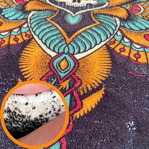 Fun Moths Insect Skull Totem Pattern Dog Feeding Mats Pet Mat Super Absorbent Microfiber Pet Rug Pattern Art Print Plush Rugs Dog Cat Food Mat For Floors Bathroom 32" X 22" Non-Slip Carpet 3 Fun Moths Insect Skull Totem Pattern Dog Feeding Mats Pet Mat Super Absorbent Microfiber Pet Rug Pattern Art Print Plush Rugs Dog Cat Food Mat For Floors Bathroom 32" X 22" Non-Slip Carpet - Image 3