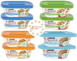 Beneful Chopped Blends Wet Dog Food 10 Oz. Tub Combo Variety Bundle 4 Flavors 2 Of Each Flavors, Total Of 8 Tub With Healthier Paws Sticker!!!