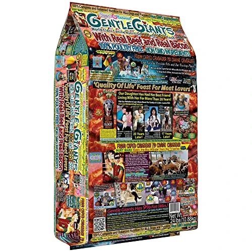 GENTLE GIANTS World Class Canine Nutrition Dog And Puppy Food W/Real Beef And Real Bacon - 24lbs 1 GENTLE GIANTS World Class Canine Nutrition Dog And Puppy Food W/Real Beef And Real Bacon - 24lbs