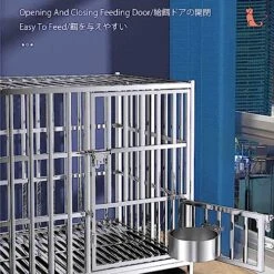 Collapsible Dog Cage, Four Wheel Stainless Steel Dog Kennel, Suitable For All Kinds Of Pet Dogs And Cats, Large Dog And Dog Cage (Size : 125 * 95 * 110) -Zoomie Shop 61UHEYnPDcL