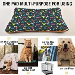 Ultra Soft Dog Cat Crate Bed Blanket-Colorful Paw Prints And Bones Fluffy Pet Bed All Season-Short Pile-Anti-Slip Pet Beds 24"x18" 19 Ultra Soft Dog Cat Crate Bed Blanket-Colorful Paw Prints And Bones Fluffy Pet Bed All Season-Short Pile-Anti-Slip Pet Beds 24"x18" -Zoomie Shop 61VG7kEi4aL