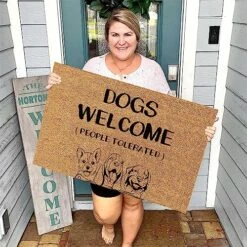 Nexivoryx Pet Door Mat Dogs Welcome Prople Tolerated Pet Rugs And Mats Outdoor Pet Rug Bathroom Door Mat Entrance Mat Indoor Dog Food Rug Foyer Rug Welcome Mat 30"(W) X 18"(L) -Zoomie Shop 61YnY8hH92L