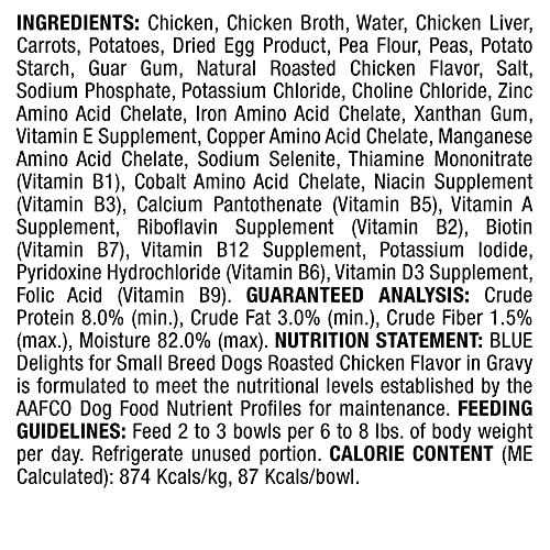 Blue Buffalo Delights Natural Adult Small Breed Wet Dog Food Cup, Roasted Chicken Flavor In Hearty Gravy 3.5-oz (Pack Of 12) 2 Blue Buffalo Delights Natural Adult Small Breed Wet Dog Food Cup, Roasted Chicken Flavor In Hearty Gravy 3.5-oz (Pack Of 12) - Image 2