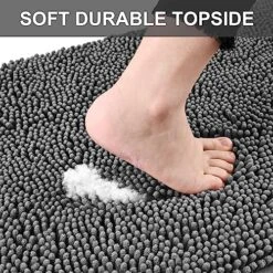 Mrdurns Super Absorbent Chenille Indoor Doormats, Muddy Paws Door Mats For Dirty Dogs Rugs - Absorb Water Quick Dry Machine Washable - Pet Entryway Rugs For Mud Room Front Back Door, 32x20 Grey -Zoomie Shop 61cSqxJEUkL