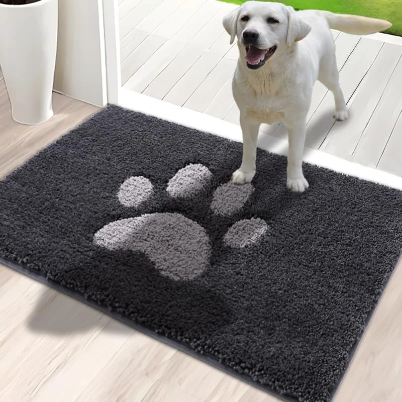Door Mat Indoor, Dog Mats For Muddy Paws Super Absorbent, Low-Profile Entryway Rug With Non-Slip Backing, Washable Dirty Trapper Inside Entrance Doormat For Shoes, 20" X 32", Dark Gray 12 Door Mat Indoor, Dog Mats For Muddy Paws Super Absorbent, Low-Profile Entryway Rug With Non-Slip Backing, Washable Dirty Trapper Inside Entrance Doormat For Shoes, 20" X 32", Dark Gray - Image 12