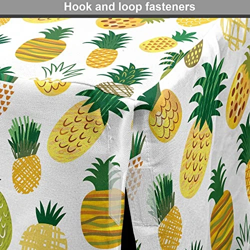 Ambesonne Food Dog Crate Cover, Cartoon Style Fruits Simplistic HDrawn Tropical Pineapples With Stripes Dots, Easy To Use Pet Kennel Cover For Small Dogs Puppies Kittens, 18 Inch, Hunter Green Mustard 3 Ambesonne Food Dog Crate Cover, Cartoon Style Fruits Simplistic HDrawn Tropical Pineapples With Stripes Dots, Easy To Use Pet Kennel Cover For Small Dogs Puppies Kittens, 18 Inch, Hunter Green Mustard - Image 3