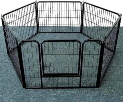 Fence Pen Freestanding Foldable Dog Gates Foldable Metal Pet Exercise Playpen Install Easily Enclosure Dog Fences Puppy Kennel House Dog Supplies Pet Puppy Safety Fence -Zoomie Shop 61jIAbV56oL