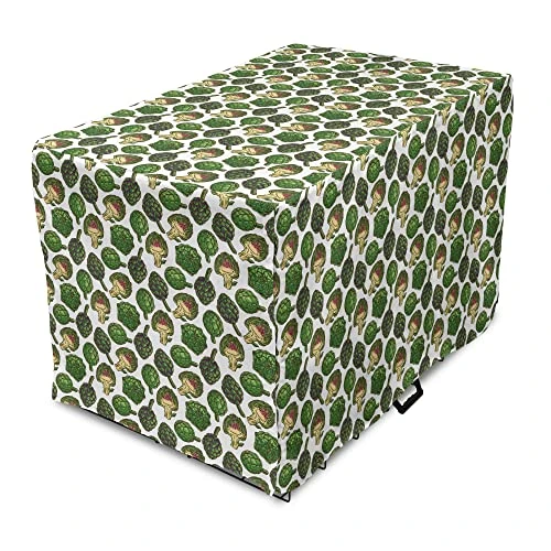 Ambesonne Artichoke Dog Crate Cover, Hand Drawn Food Art Slashed In Half Veggie Repetitive Ornament Garden To Cuisine, Easy To Use Pet Kennel Cover For Medium Large Dogs, 18 Inch, Fern Green 1 Ambesonne Artichoke Dog Crate Cover, Hand Drawn Food Art Slashed In Half Veggie Repetitive Ornament Garden To Cuisine, Easy To Use Pet Kennel Cover For Medium Large Dogs, 18 Inch, Fern Green