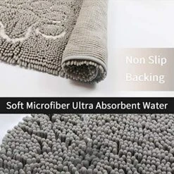 Dog Mat For Floor,Grey 20x31Inch Muddy Mats For Dogs,Pet Dog Feeding Mat Rug For Food And Water,Dries Quickly, Machine Washable -Zoomie Shop 61mPaGyq5UL