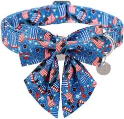 UP URARA PUP Summer Dog Collar With Bow Tie, Cotton Cute Bowtie Dog Collar, Summer Bowtie Collar For Small Boy Girl Dog, Comfortable Blue Dog Collar With Metal Buckle, S, Neck 10-16in 23 UP URARA PUP Summer Dog Collar With Bow Tie, Cotton Cute Bowtie Dog Collar, Summer Bowtie Collar For Small Boy Girl Dog, Comfortable Blue Dog Collar With Metal Buckle, S, Neck 10-16in -Zoomie Shop 61mRRaOzUFL. AC