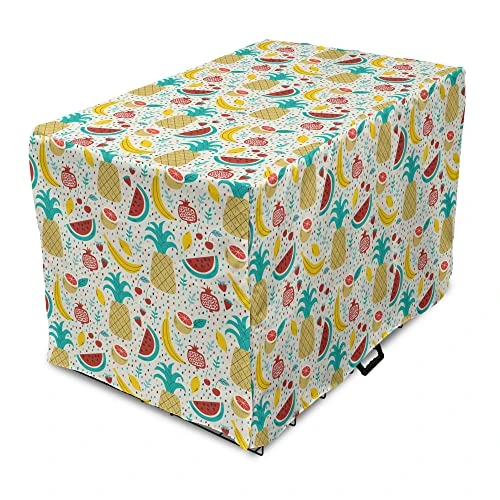 Ambesonne Food Dog Crate Cover, Fruits Banana Pomegranate Pineapple Watermelon Lemon Kitchen Cafe Abstract Graphic, Easy To Use Pet Kennel Cover For Small Dogs Puppies Kittens, 22 Inch, Yellow Red 1 Ambesonne Food Dog Crate Cover, Fruits Banana Pomegranate Pineapple Watermelon Lemon Kitchen Cafe Abstract Graphic, Easy To Use Pet Kennel Cover For Small Dogs Puppies Kittens, 22 Inch, Yellow Red