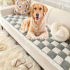 ATHNO Funnyfuzzy Pet Mat Bed Couch Cover,Cream-Coloured Large Plaid Square Pet Mat Bed Couch Cover,Small/Medium/Large Size Non-Slip Thickened Pet Mat For Couch Or Floor,Bed (C,27.6x59.06 In) -Zoomie Shop 61ovTGzbVGL. AC 2