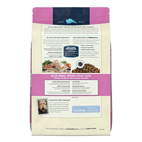 Blue Buffalo Small Breed Dog Food, Life Protection Formula, Natural Chicken & Brown Rice Flavor, Adult Dry Dog Food, 15 Lb Bag 2 Blue Buffalo Small Breed Dog Food, Life Protection Formula, Natural Chicken & Brown Rice Flavor, Adult Dry Dog Food, 15 Lb Bag - Image 2